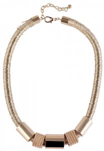Halskette Schlangenhalskette Gold Textil Metal